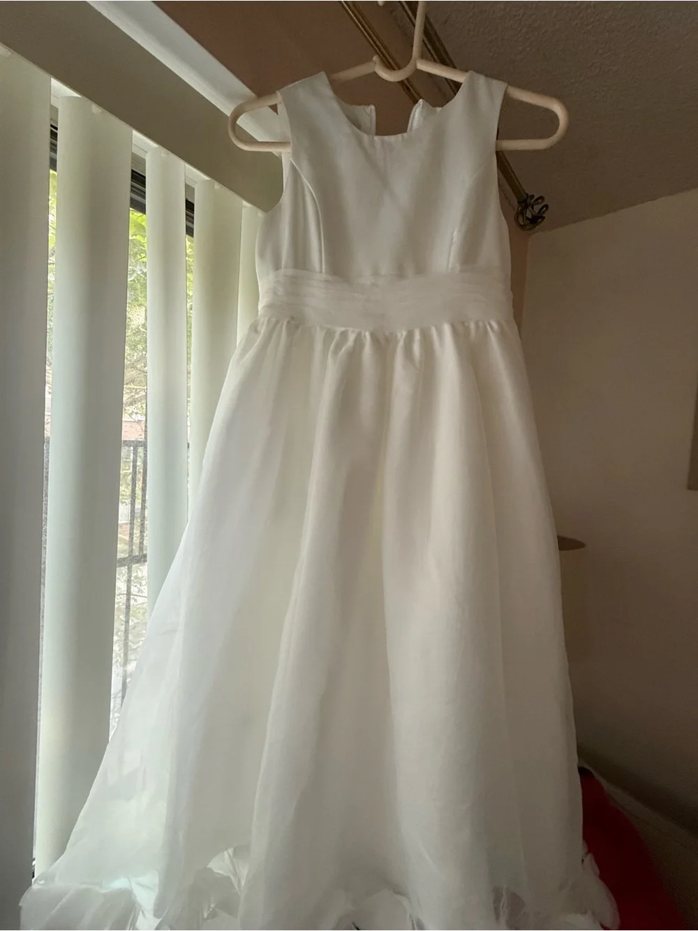Ivory  Flower-Trim Girls' Dress